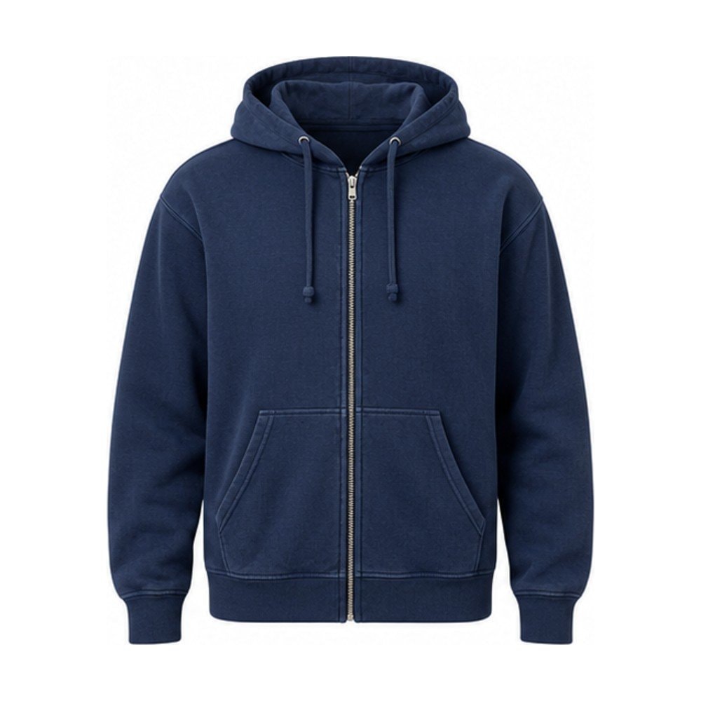 Garment-Dyed Zip-Up Hoodie