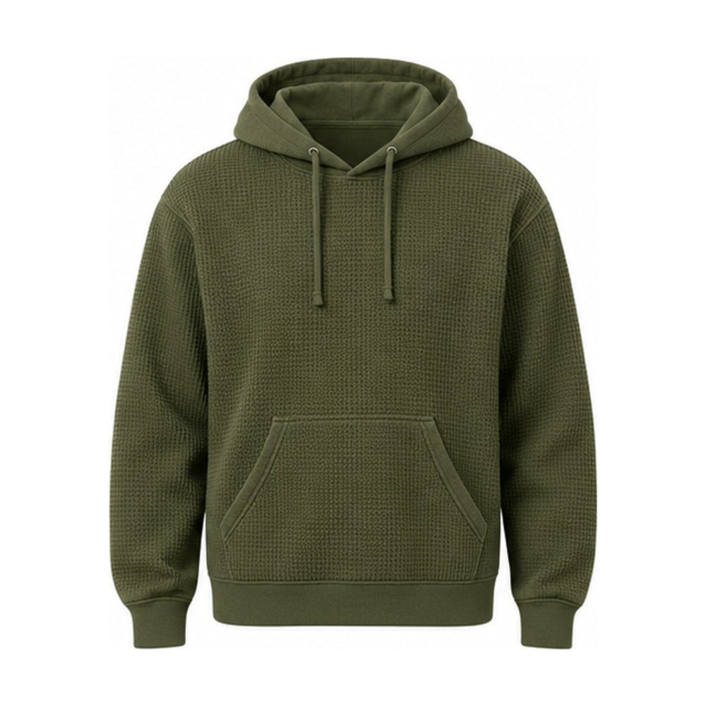 Waffle Knit Lined Hoodie