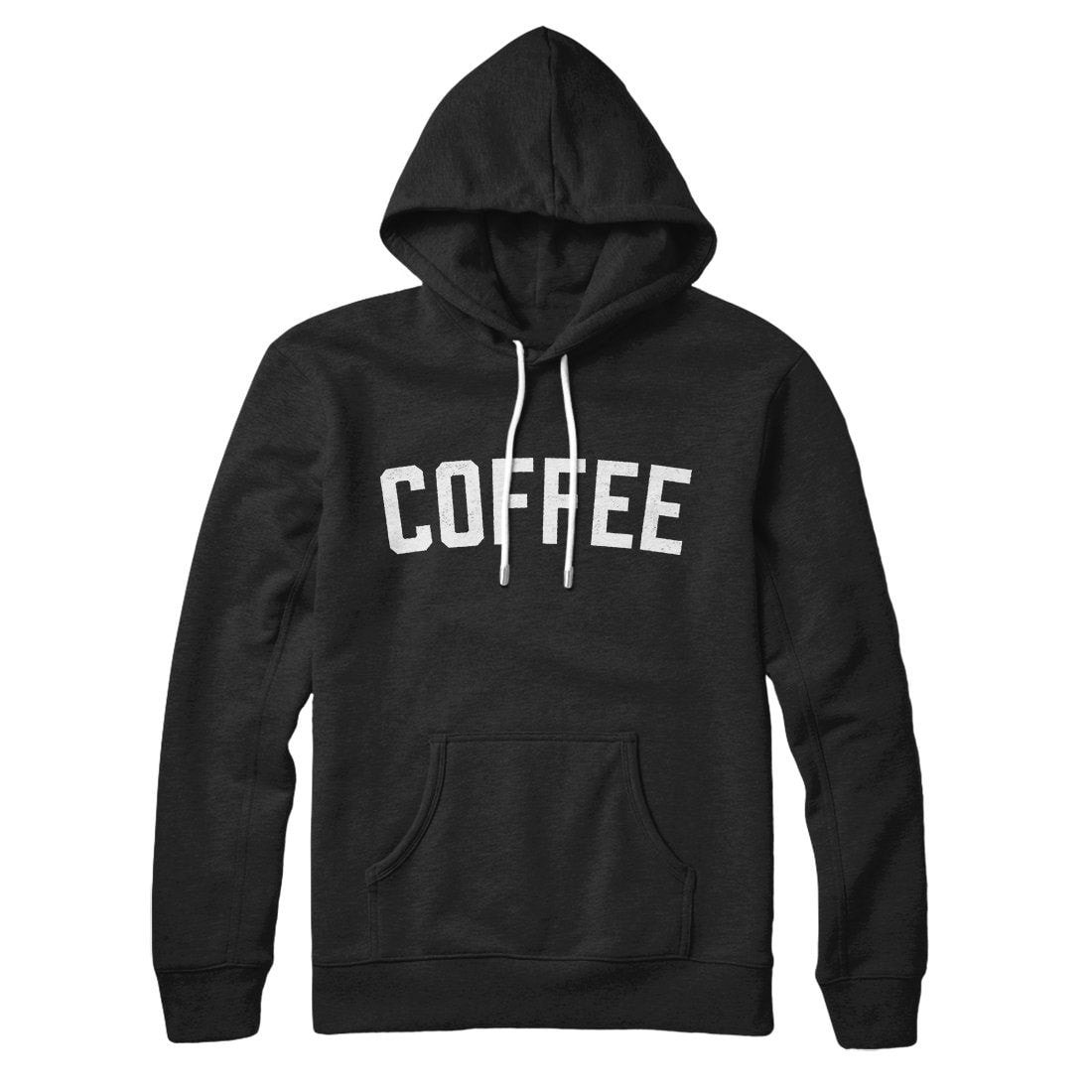 Coffee Hoodie Unisex Pullover Cotton Polyester Loose Fit