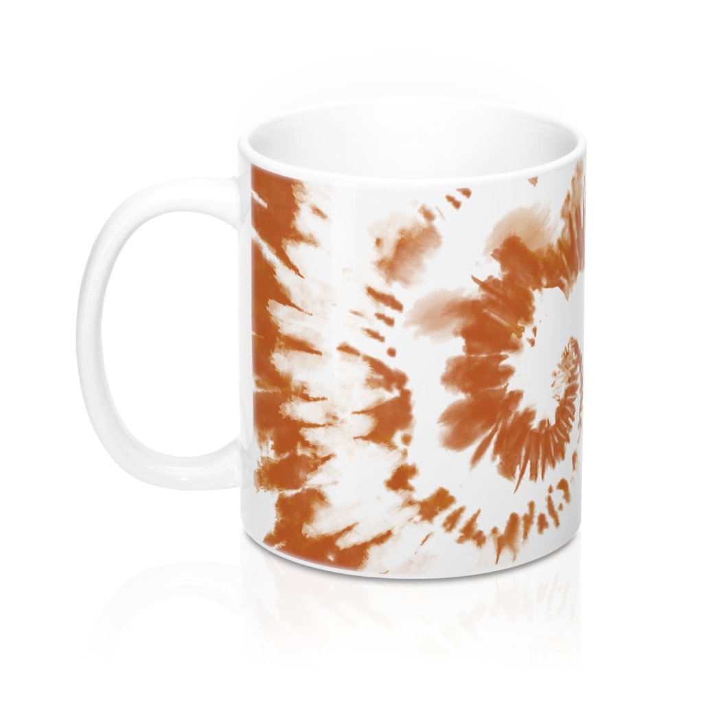 Burnt Orange & White Tie Dye Coffee Mug