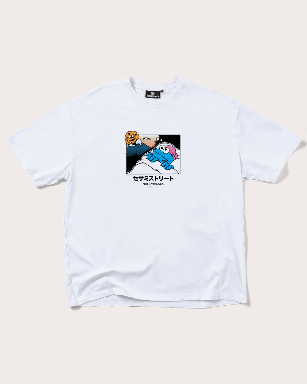 Cookie Monster Fuji Dreaming Oversized Graphic Tee - Unisex 100% Combed Cotton