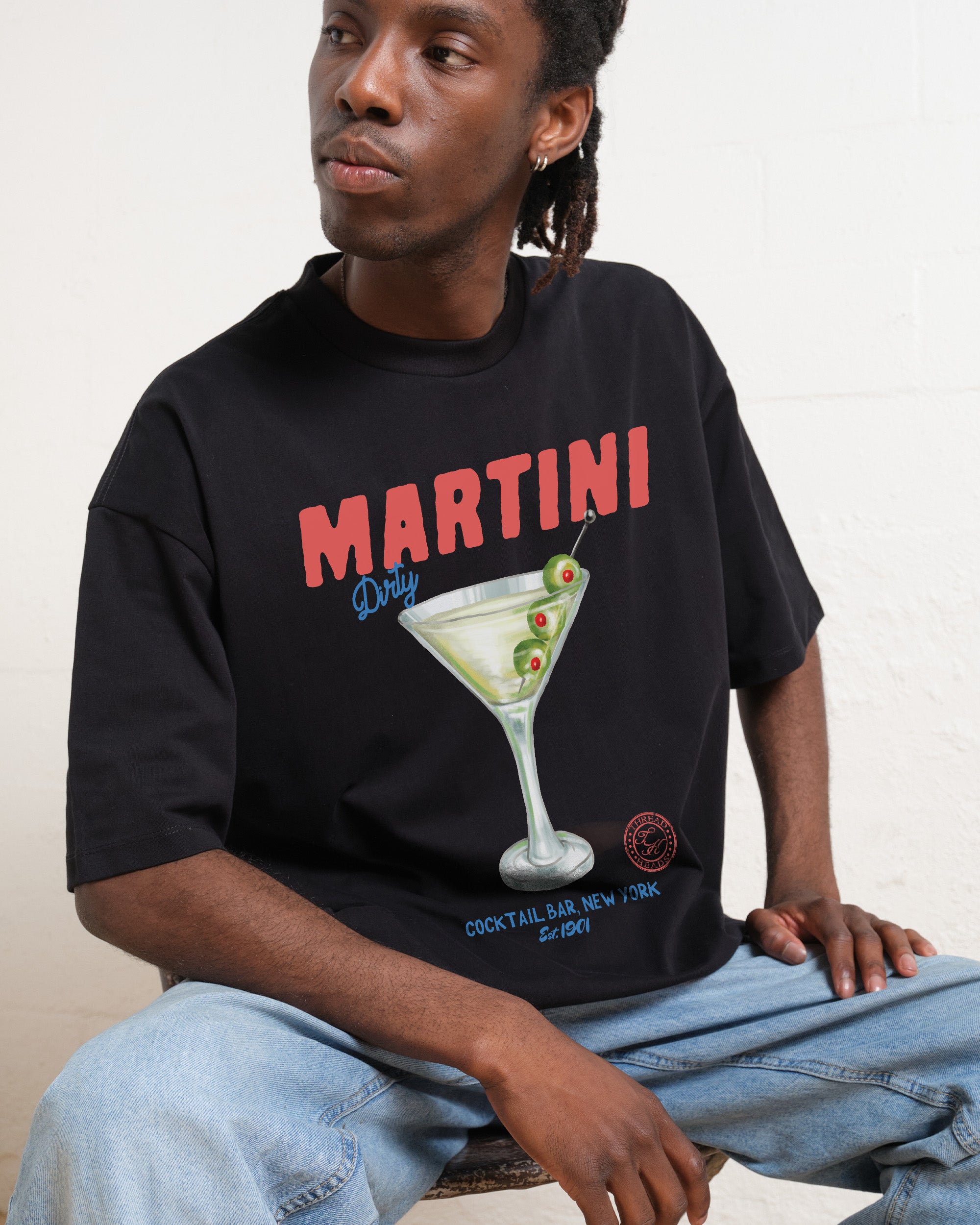 Dirty Martini Oversized Graphic Tee - Premium 100% Combed Cotton Unisex T-Shirt