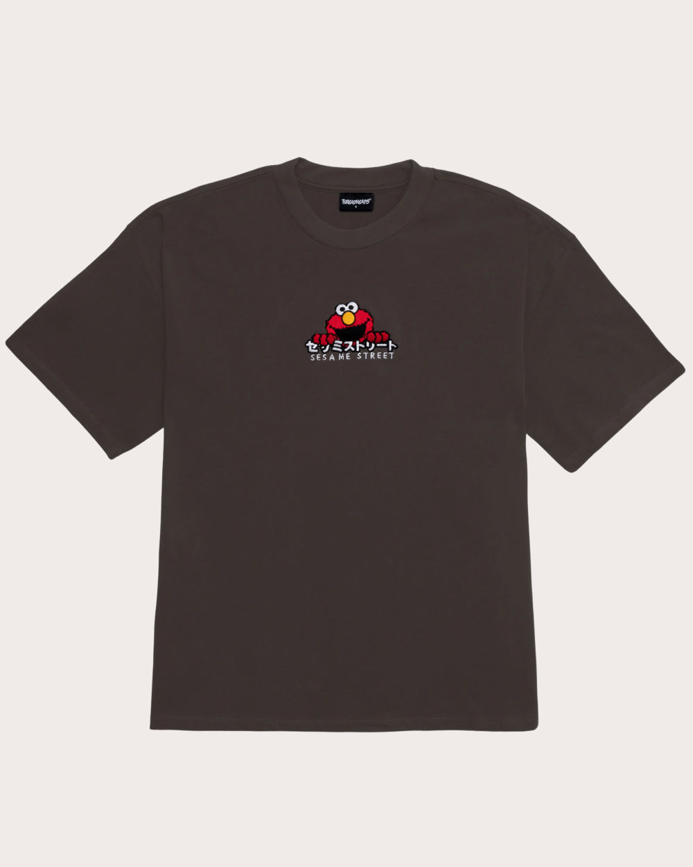 Elmo Tokyo Oversized Embroidered Tee - Sesame Street Unisex 100% Combed Cotton