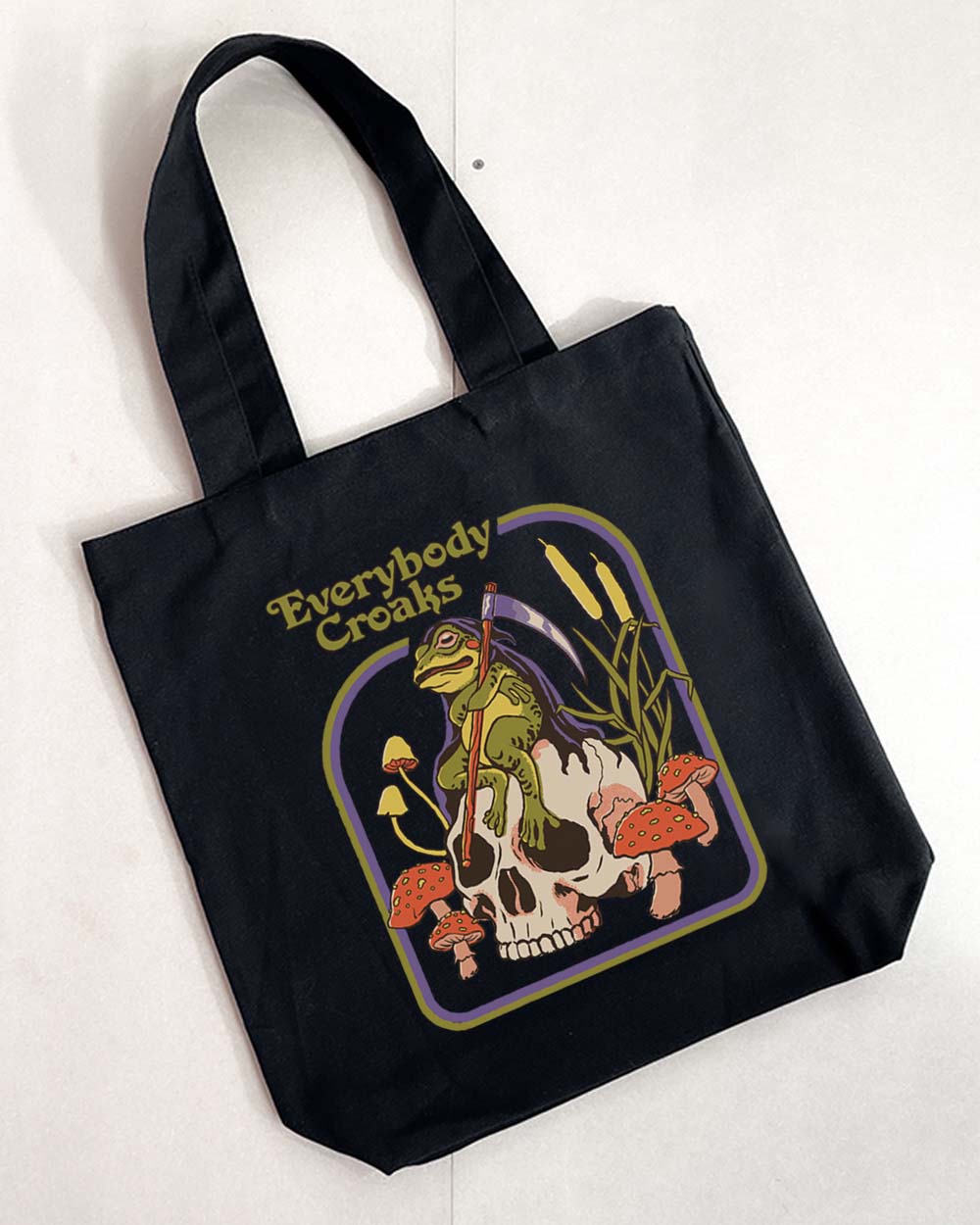 Everybody Croaks Tote Bag by Steven Rhodes - Premium 100% Cotton Canvas