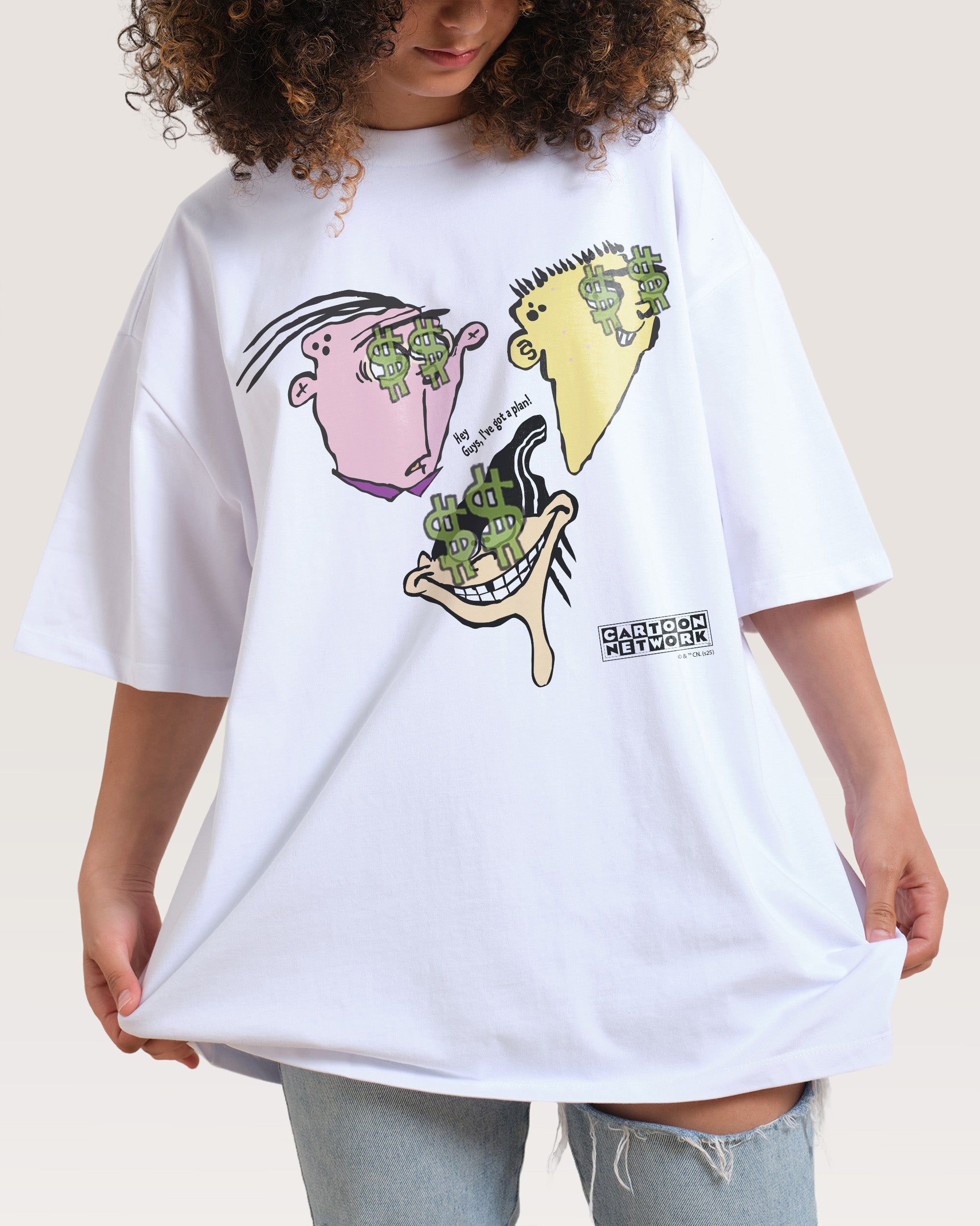 I Have a Plan Oversized Graphic Tee - Ed Edd n Eddy Collab, Unisex 100% Combed Cotton
