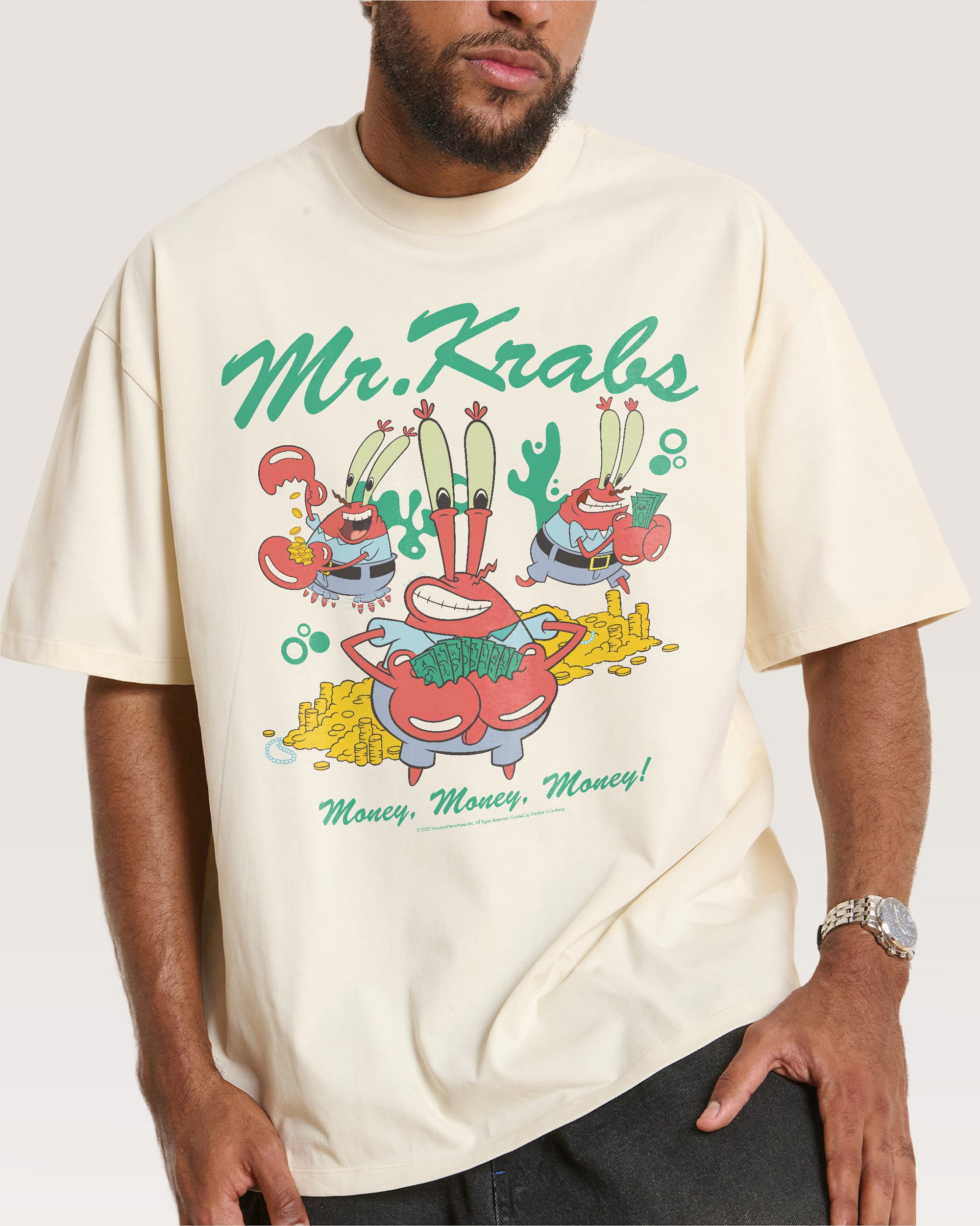 Money Man Krabs Oversized Graphic T-Shirt - SpongeBob Threadheads Unisex Tee