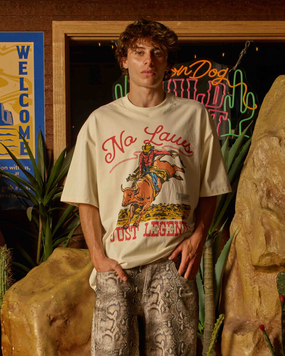 No Laws Oversized Graphic Tee - Unisex 90s Boxy Fit, Heavyweight 100% Combed Cotton