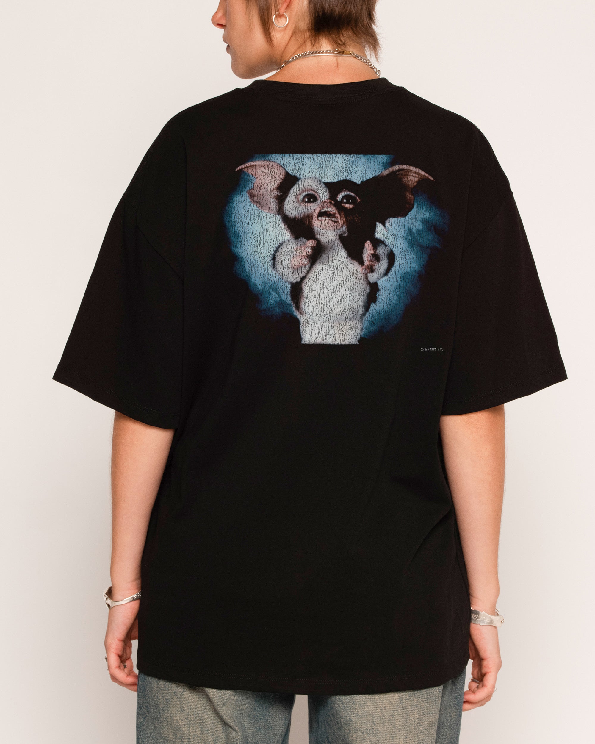 Scared Gizmo Oversized Graphic Tee - Gremlins Collab, Unisex, 100% Combed Cotton
