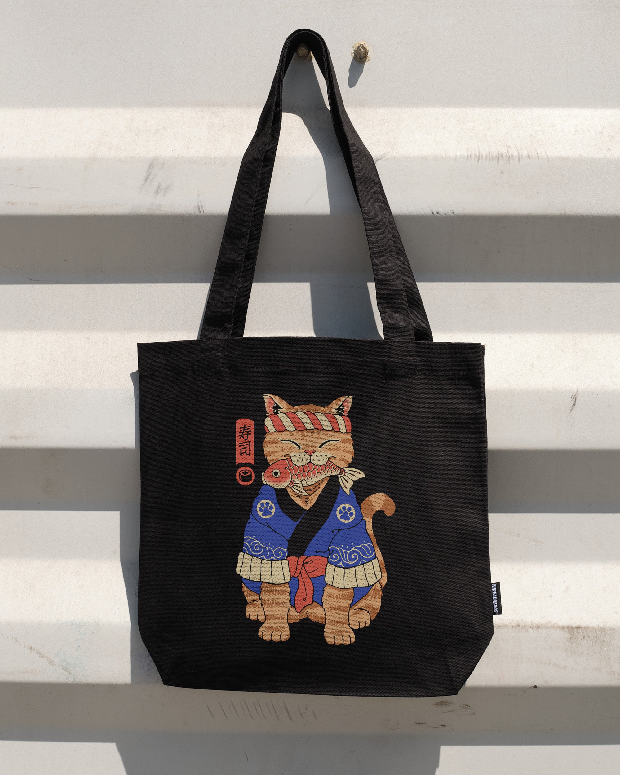 Sushi Meowster Tote Bag - 100% Cotton Canvas by Vincent Trinidad