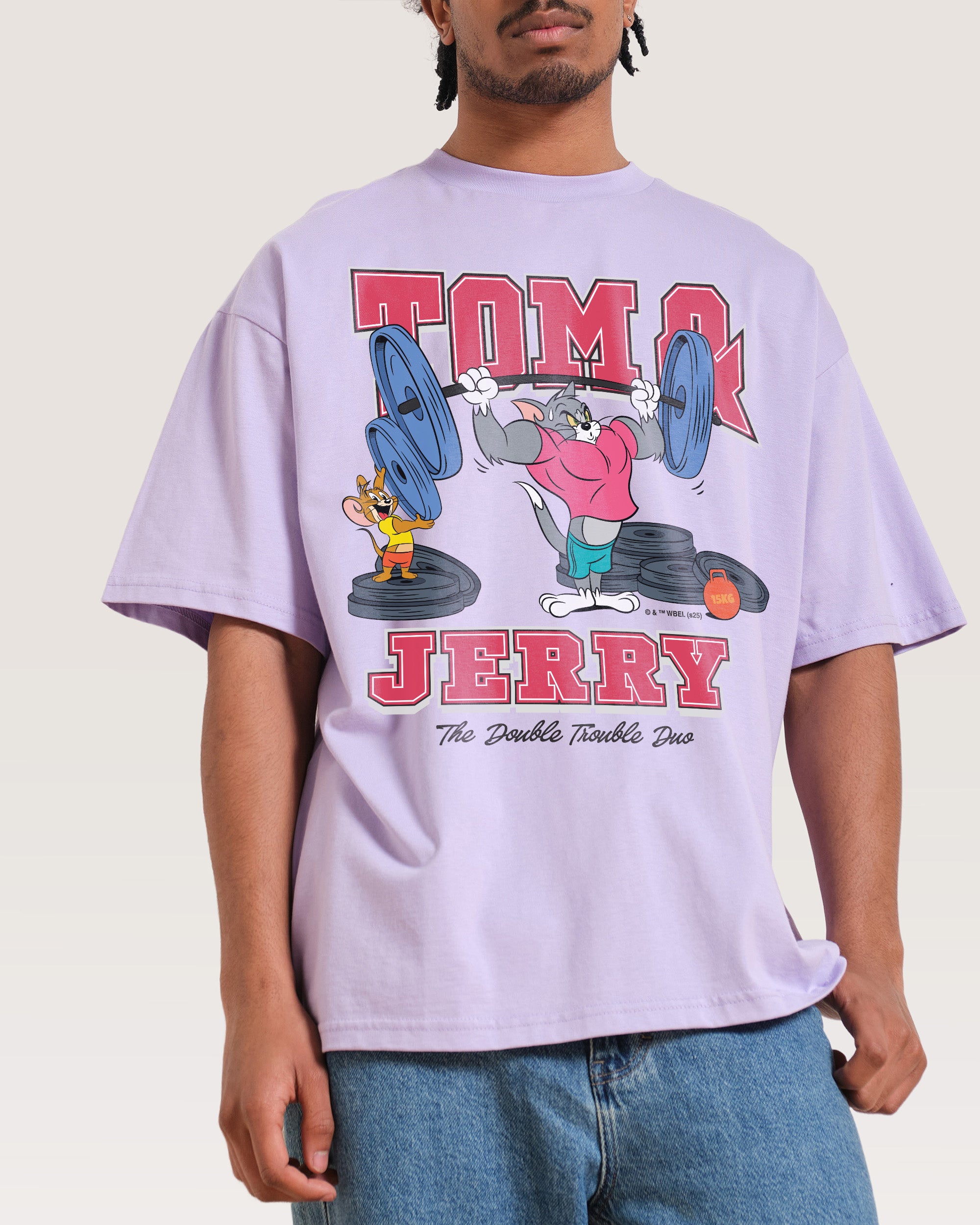 Tom and Jerry Double Trouble Duo Oversized Graphic Tee - Unisex 100% Combed Cotton