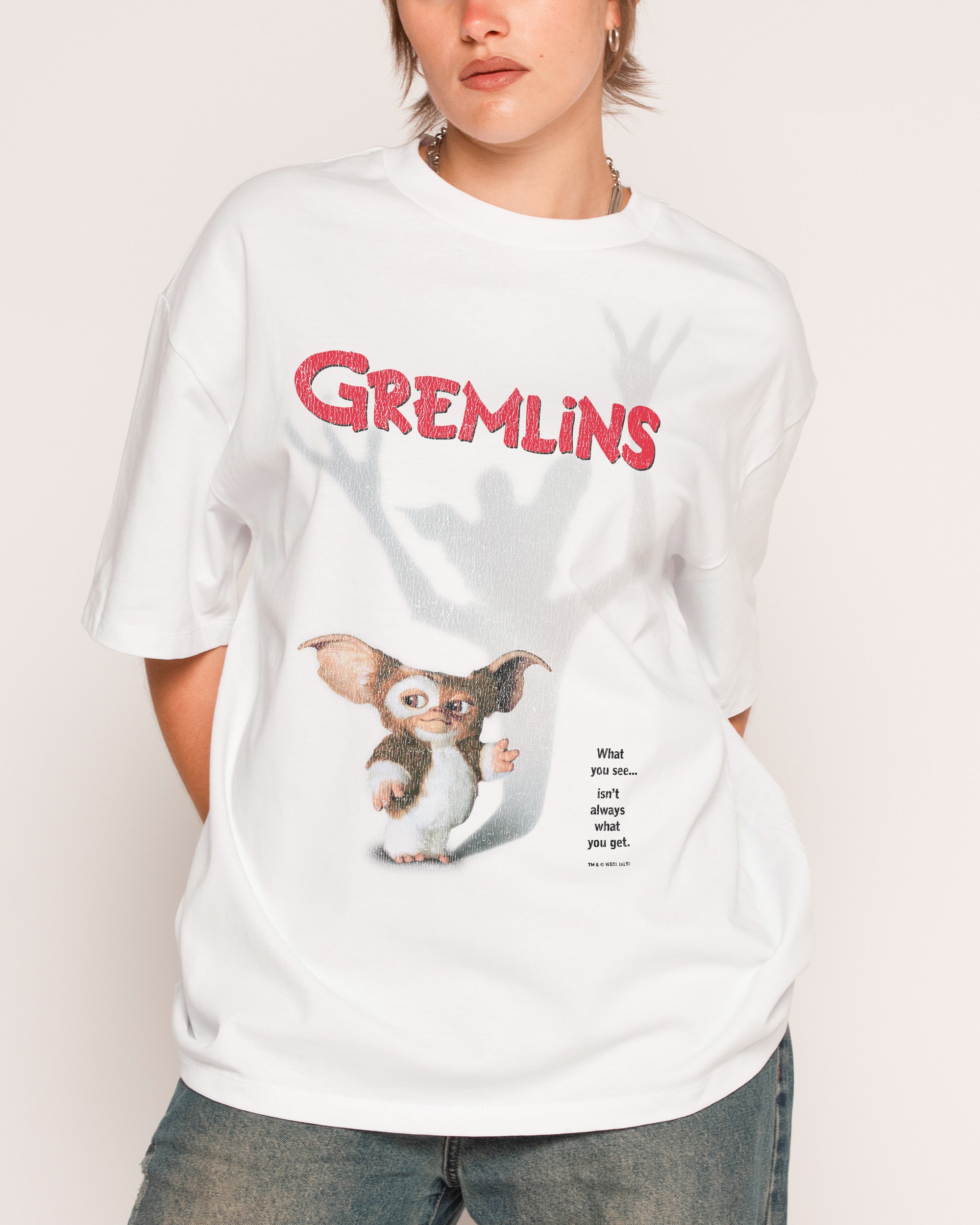 What You See Oversized Graphic Tee - Gremlins Collab Unisex 100% Combed Cotton