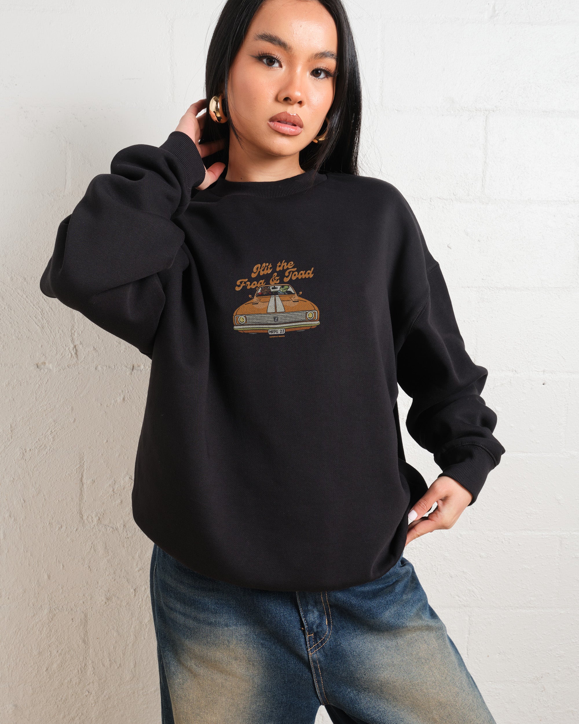 Hit the Frog and Toad Unisex Graphic Sweatshirt - Premium 340gsm Cotton Poly Blend