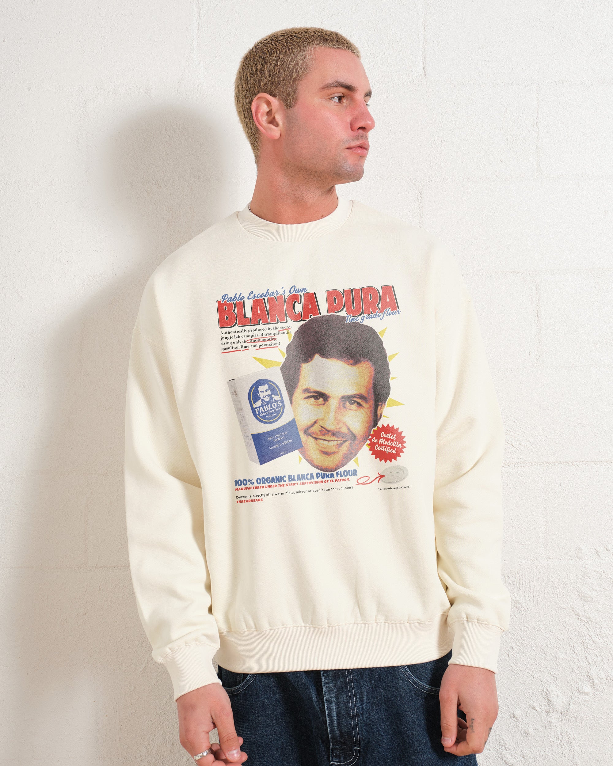 Pablo Escobar's Blanca Flour Unisex Sweatshirt - 340gsm Cotton Poly Blend